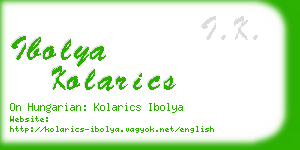 ibolya kolarics business card